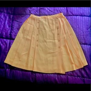 Sunflower Yellow Buttoned Pleated Skirt